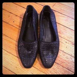 HANDMADE ITALIAN leather woven loafer VINT…